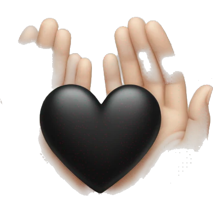 Heart hands with black heart emoji
