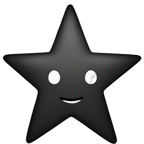 Star outline with black  emoji