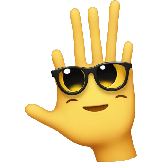 Emoji cool face forming letter M with fingers emoji