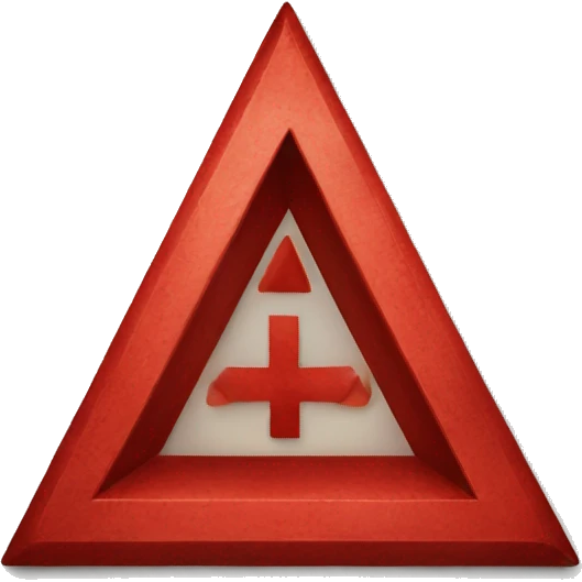 red triangle with a red triple tau cross emoji