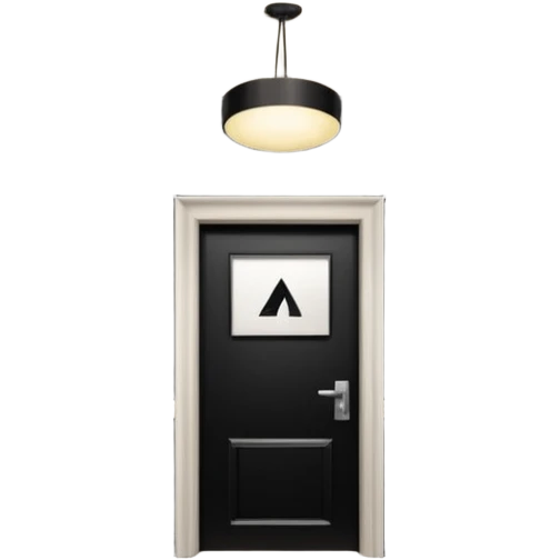 hotel room door modern hallway with spotlight up emoji