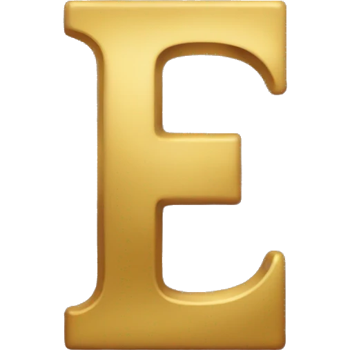 Gold letter “E” emoji