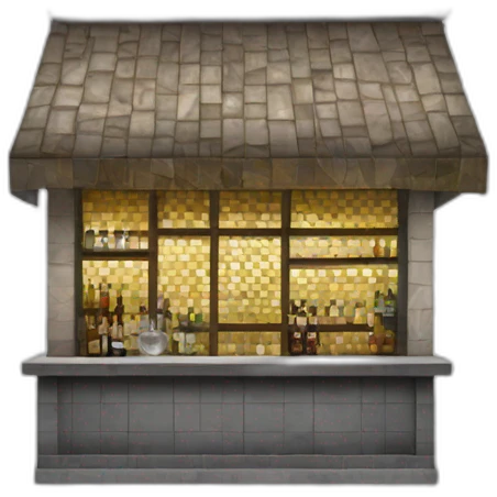 Exterior of a bar with a mosaic of tiles for the sighn  emoji