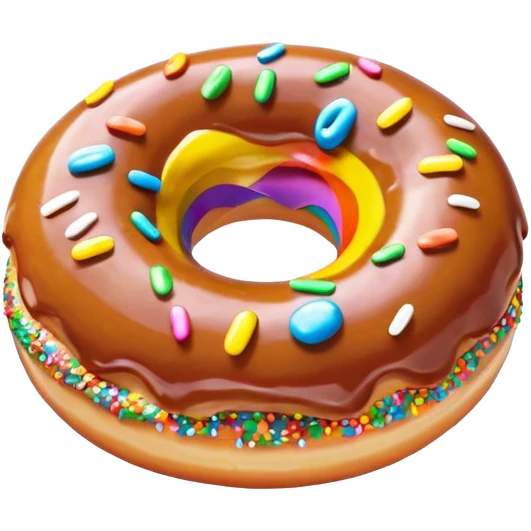 Donut with rainbow sprinkles emoji