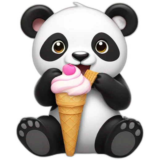 Panda eating ice cream emoji
