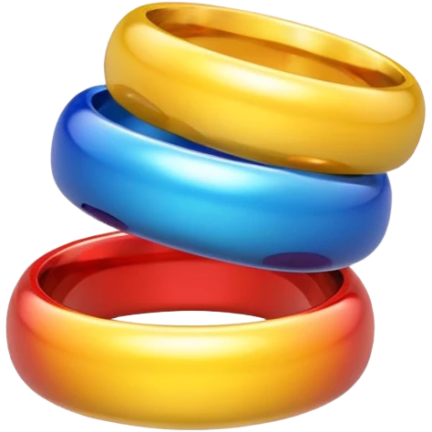 Colorful stacking rings emoji