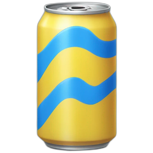 Yellow soda can with blue stripe emoji