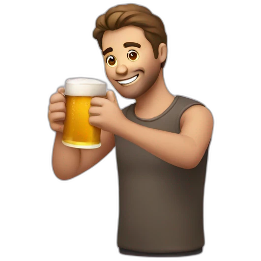 guy with a beer emoji