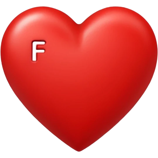 red heart on blue background and the letters F C B emoji