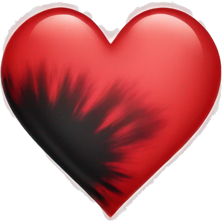 Red and black tiedye heart emoji