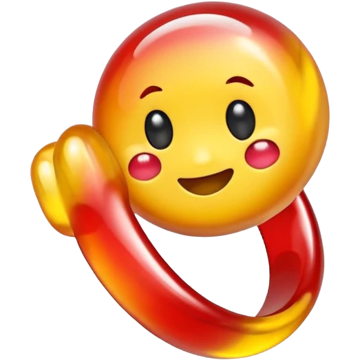 emoji de gomitas en forma de aro color rojo y amarillo emoji
