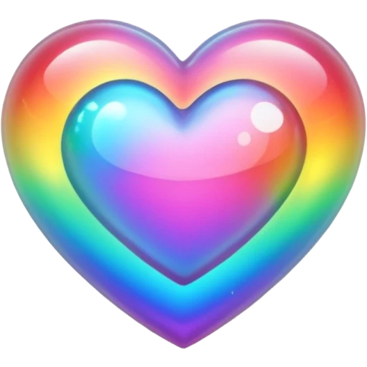 heart with a holographic rainbow effect emoji