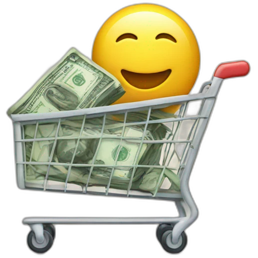 Money in a cart emoji