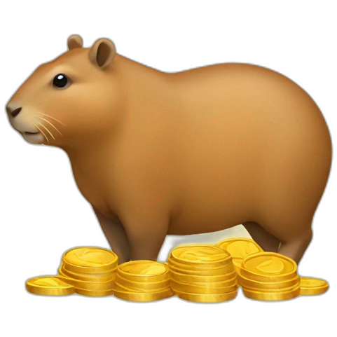 gold coin capybara emoji