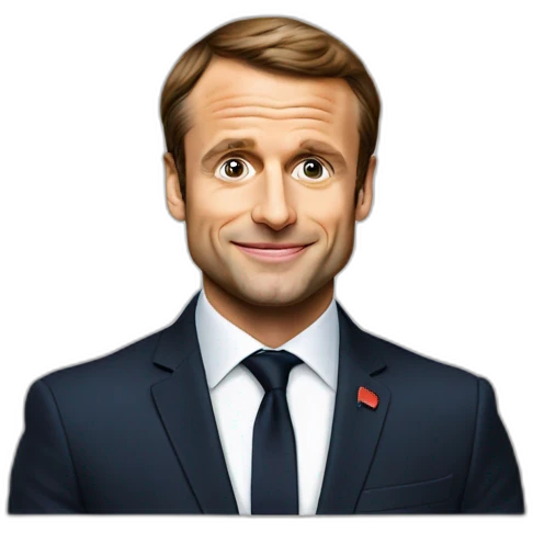 A macaron with the face of Emmanuel Macron emoji