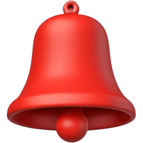 3D red bell made of plasticine emoji