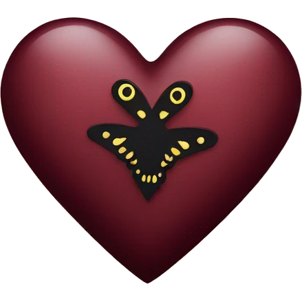 dark red heart with butterfly around emoji