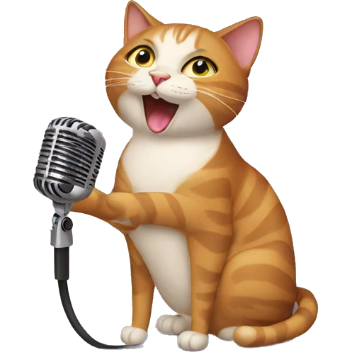 cat singer emoji
