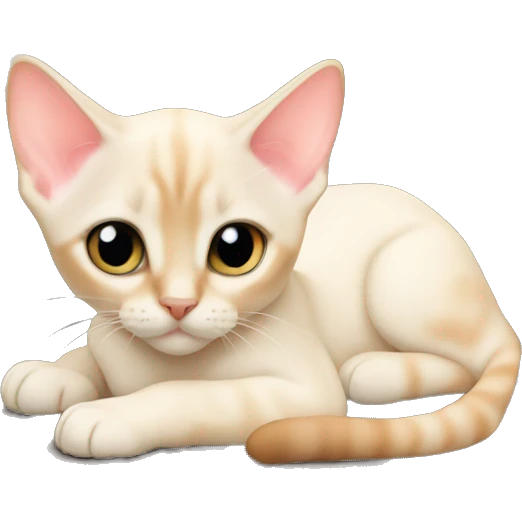 Flame point Siamese kitten laying emoji