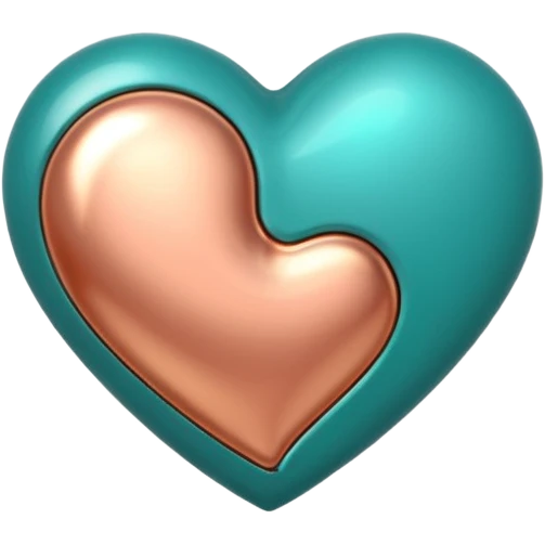 A teal, burnt orang, and rose gold heart, please.  emoji