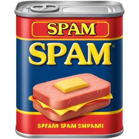 A can of classic “SPAM” (rectangular shaped can like the way spam is shaped) emoji