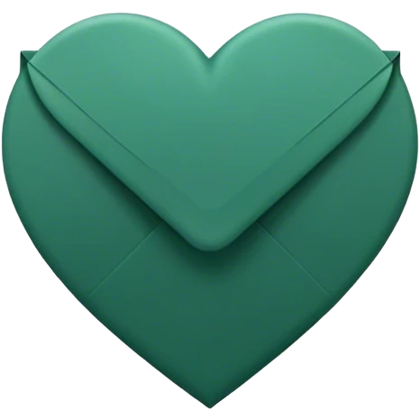 dark emerald color heart envelope emoji