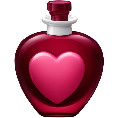 Burgundy perfume heart shaped  emoji