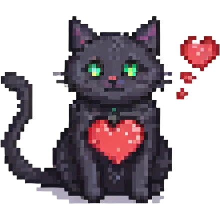 black cat with heart eyes emoji