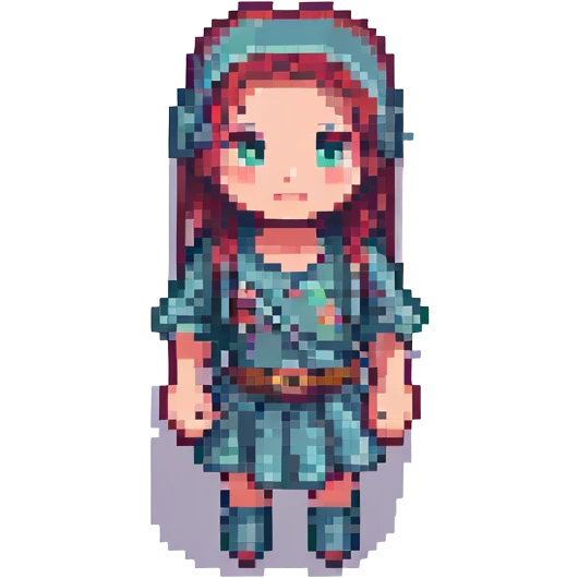 girl, pixel art style, simple icon emoji
