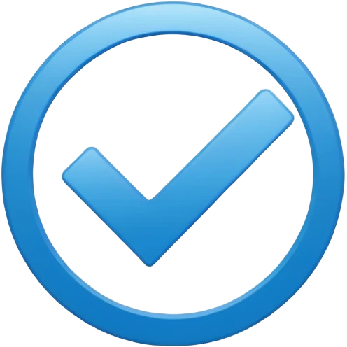 A check mark in a blue circle emoji