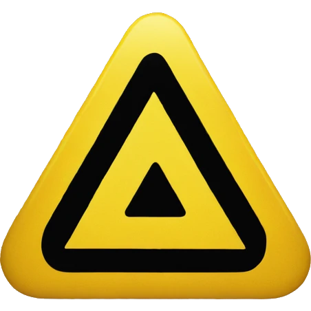 Yellow caution sign in the shape of a triangle emoji