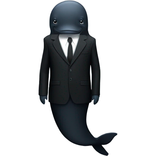 whale with black suit emoji