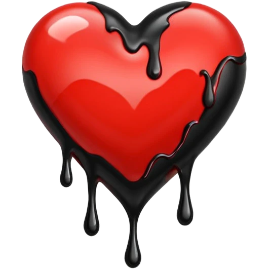 heart with black paint drip emoji