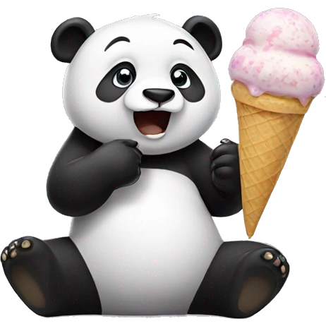 Panda eating ice cream emoji