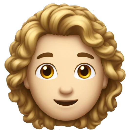 Homme blanc aux cheveux longs amoureux emoji