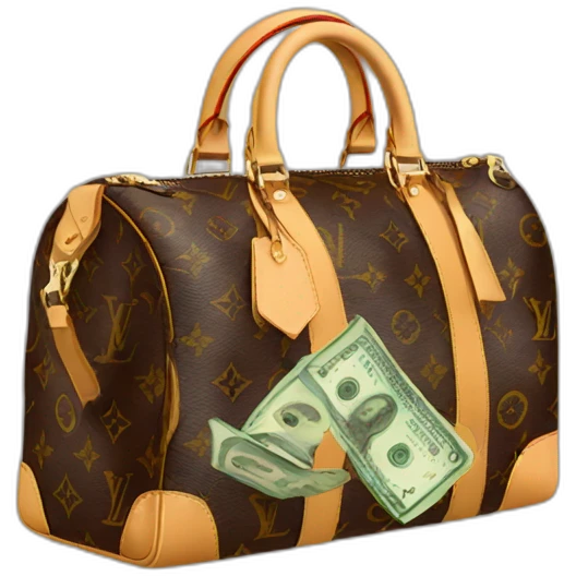 Louis Vuitton With Dollars Inside emoji