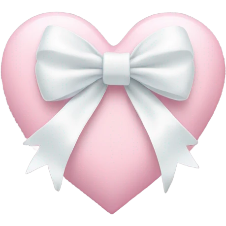Pastel pink heart with white bow emoji