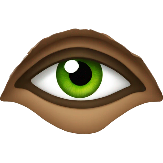 brown and green eye emoji