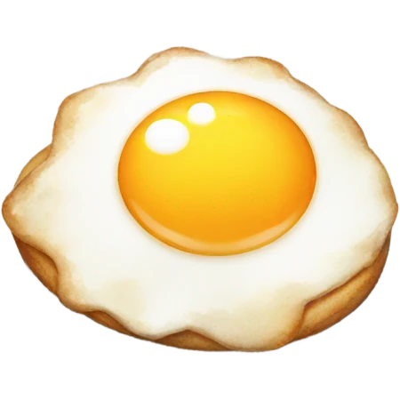 Watercolor kawaii dog with cute fried egg emoji