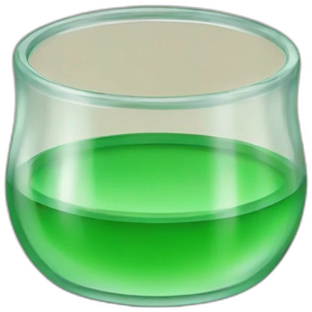 small shotglass with green contents and without-face emoji