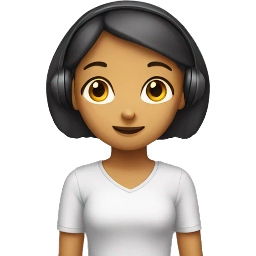 Girl listening to Katseye emoji