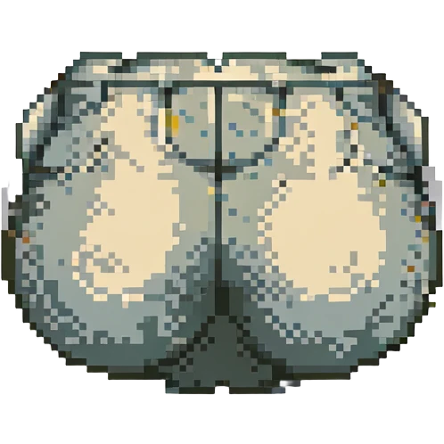 pixel art of a cartoonish butt, playful and lighthearted, with simple shading and a fun vibe emoji
