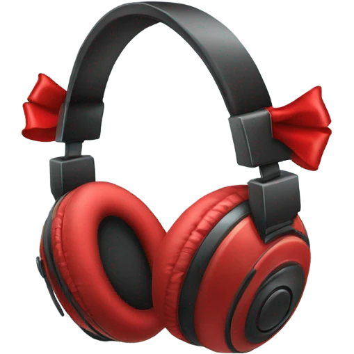 headphones with red bows emoji