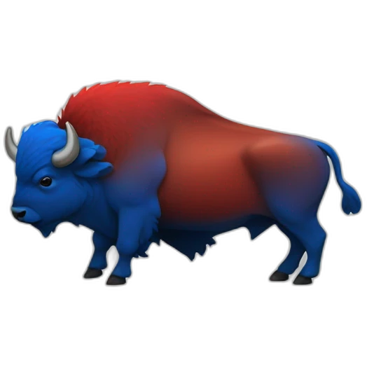 Blue/Red bison 🦬 emoji