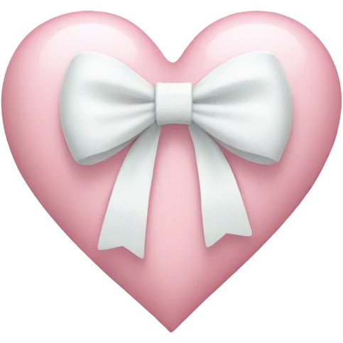Pastel pink heart with white bow emoji