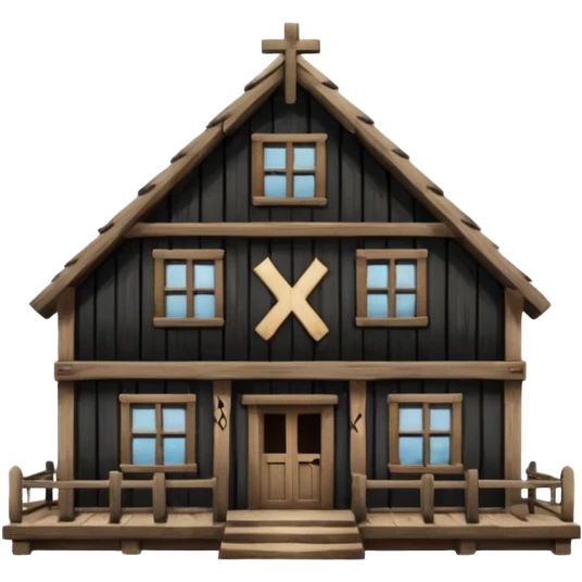 an inn with a big X on it emoji