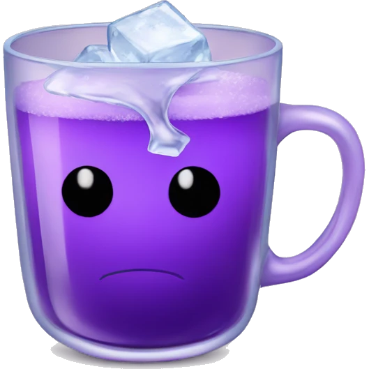 cup of purple liquid with ice emoji