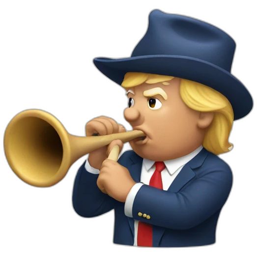 Trump playing alphorn emoji