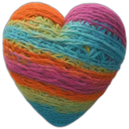 yarnball heartshaped multicolor no eyes emoji