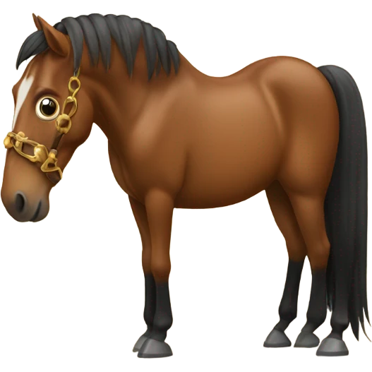 A horse with the nuts emoji on it emoji
